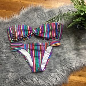 Victoria’s Secret Stripe Bandeau Top & Bottom